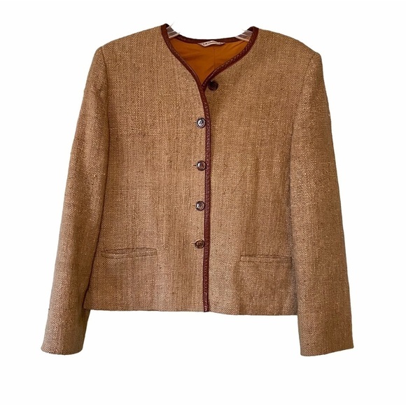 Vintage Liz Claiborne Tule Woven Blazer Sz Medium - Picture 1 of 9